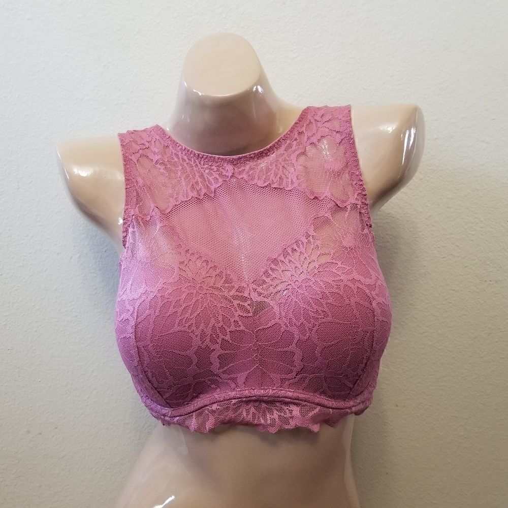 PINK Victoria's Secret Purple Push Up High Neck Bralette